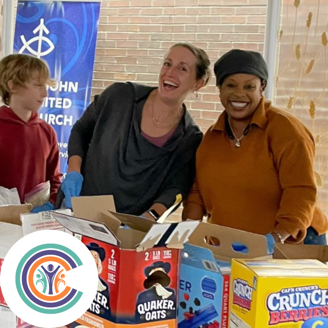 Denise Smith with other CCC volunteers at a food distribution event